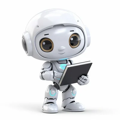 Clean white background 3d plastilina  robot bookmark