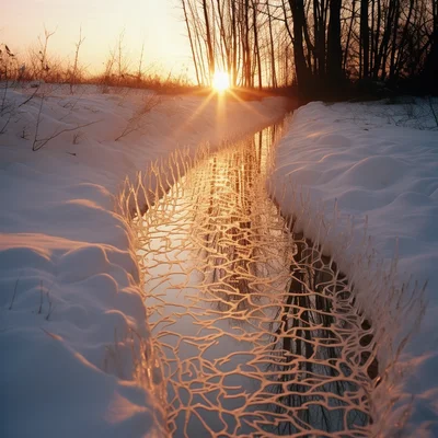 Land Art Photo Andy Goldsworthy-Inspired Ice sculptur