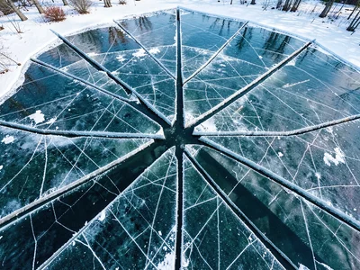 Breakup viewed from above as pattern