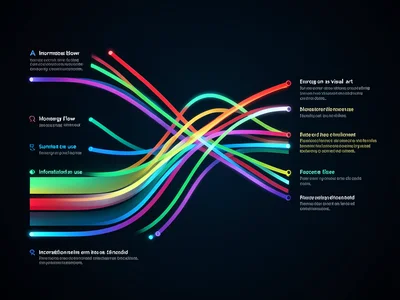 A sankey diagram showing energy flow from source to use, the widths of the flows