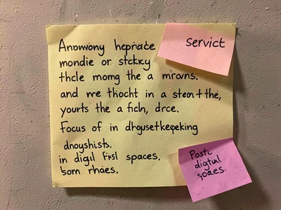 Hotel room sticky note from housekeeping, the folded towel animal explained, ano