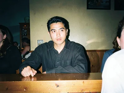 Late night diner counter with lone customer