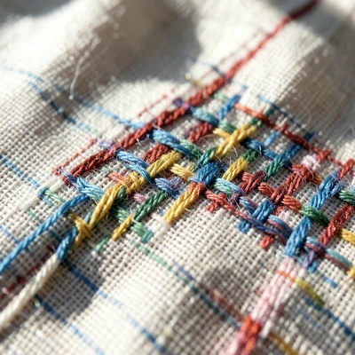 Lightweight summer linen close-up, open weave, sun filtering through