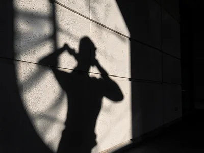 Shadow play on architectural surface