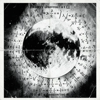 The moon depicted through twenty generations of copy degradation surrounded by m
