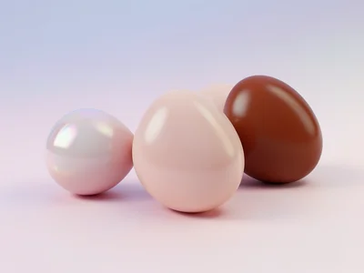 Five smooth pebble shapes in a gradient from blush to rust, arranged in a gentle