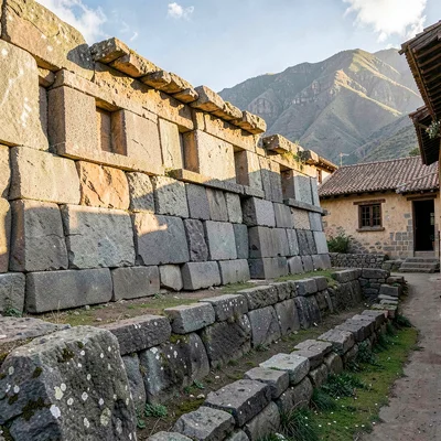 Cusco Inca-colonial interface, stone empire dialogue, Morning light catching the