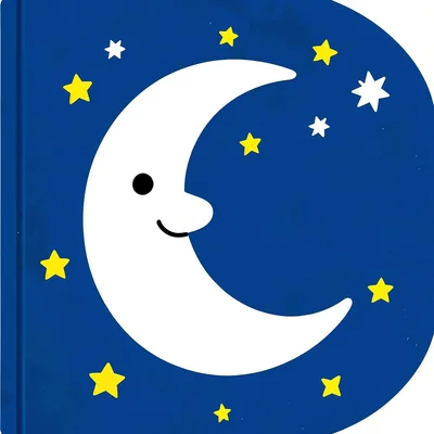 Crescent moon with stars