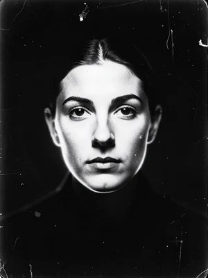 Sabattier effect on a portrait: partial reversal creating glowing outlines, area