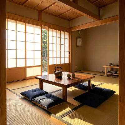 Chabudai Tea Table with Tetsubin