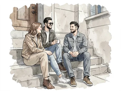 Friends steps neutral tones