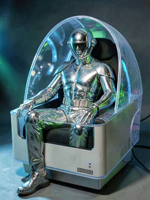 Y2K cyber figure in pod