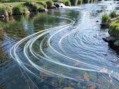 River surface showing upwelling pattern