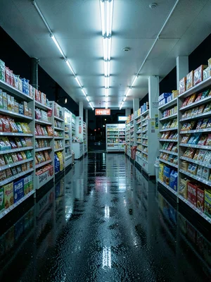 Fluorescent Aisle Reflection