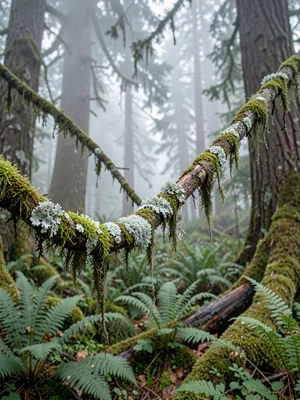Lichen-Covered Branch Detail