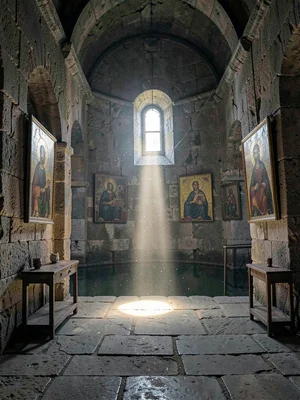 Light shaft in ancient nave
