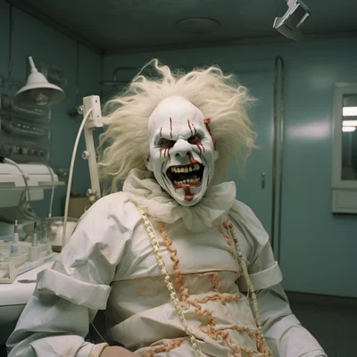 Matthew Barney crestmaster movie still dental clown