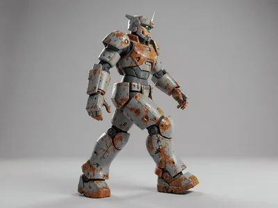 Walking in profile across the frame, the combat-pilot's gauntleted hand grazes a