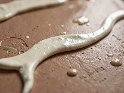 Slip-trailed cream wave raised across earthenware, ribbon casting a long curving
