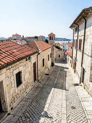 Centuries-worn limestone street