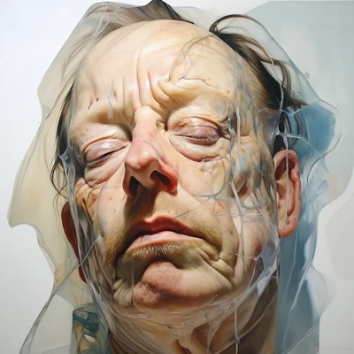 Painting portrait by Jenny Saville. fred flinstrone