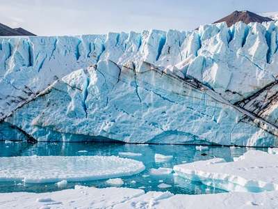 Terminus ice face showing varied blue