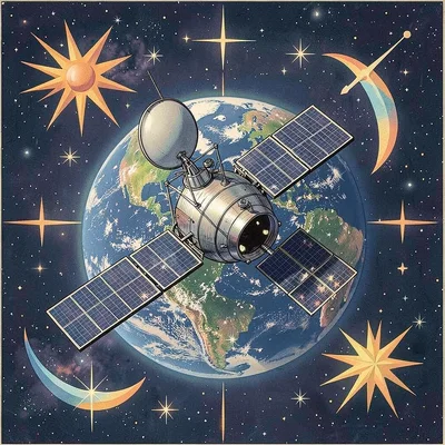 Atomic age satellite