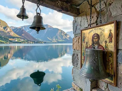 Church bells with lake view