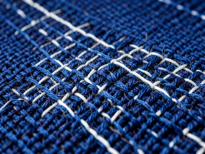 Japanese boro sashiko stitching, indigo cotton patched with visible running stit