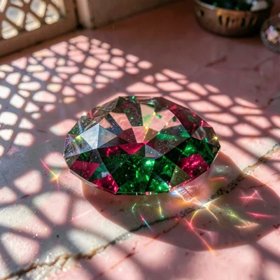 Through the Jaipur gem cutter's eye, faceted light, Morning light through a jali