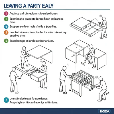 Instructions for leaving a party early with numbered excuse steps