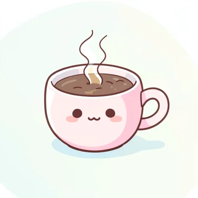 Kawaii sleepy coffee cup