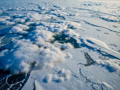 Cloud deck from above showing texture like frozen ocean surface