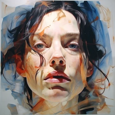 Painting portrait by Jenny Saville. arfgan girl