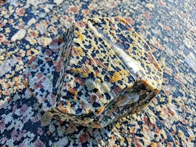 Granite erratic showing glacial polish and scratches
