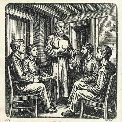 A philosopher teaching students