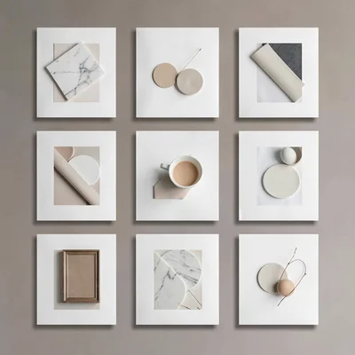 A photographer-portfolio grid of nine large abstract image plates arranged 3x3 o