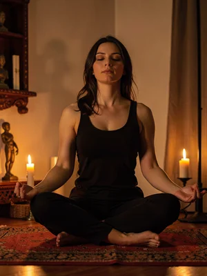 Candle-lit meditation