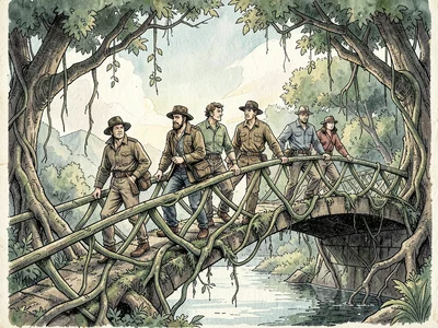 Living vine bridge crossing