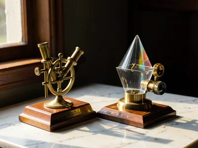 Spectroscope Prism Assembly on Brass Base