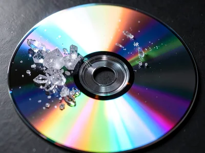 CD surface showing diffraction spectrum