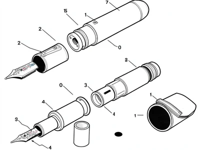 Fountain pen exploded view