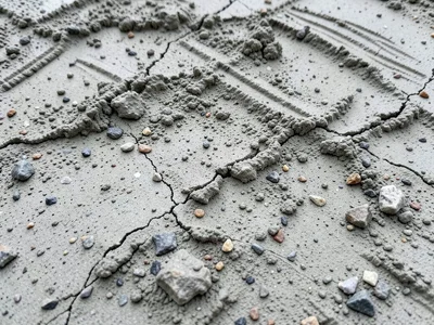 Shotcrete texture, rough spray-applied concrete surface with irregular thickness