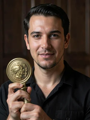 Portrait with prop antique