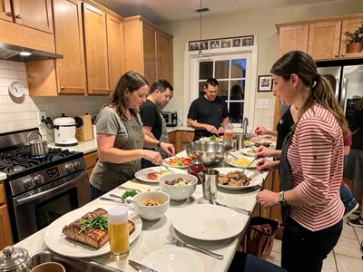 Kitchen during dinner rush
