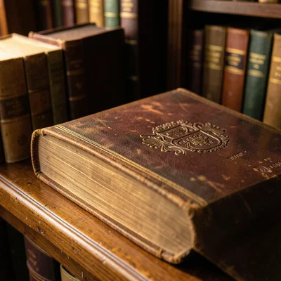 Gilt page edges catching warm light, each page visible as a thin gold line, the 