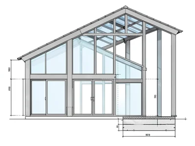 Glass house section drawing