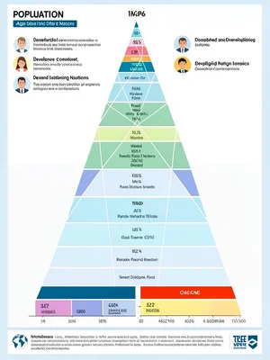 Population pyramid comparison infographic