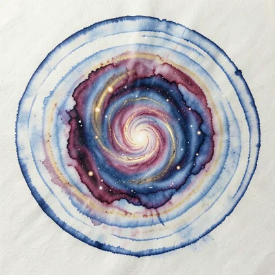 The Orion Nebula as a turbulent pool of indigo, crimson, and gold floating ink c