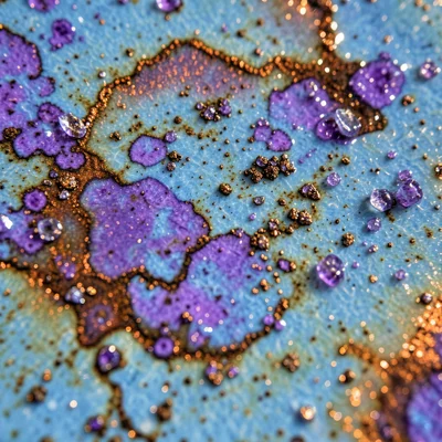 Jun (Chün) opalescent blue glaze with purple splash, complex copper-phosphorus o